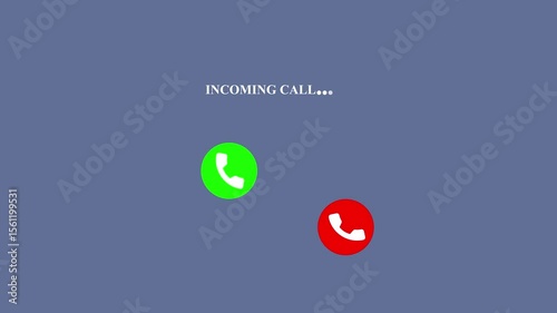 Incoming call, phone calling. Accept and Decline the call. Phone ring icon animation. Touch screen. World technology. Video animation. 4K