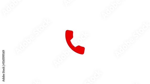 incoming call phone dial icon animation video white background footage