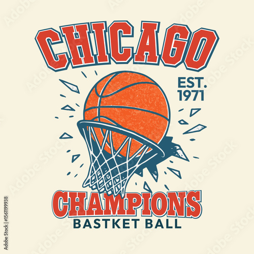 Chicago Basketball Champions team. sports vinatge graphics. vintage hockey t-shirt design. Chicago T-shirt Design, Basketball sports graphics.