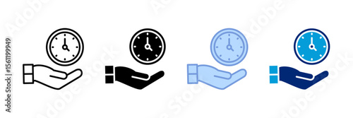 Time Allocation Icon Set Multiple Style Collection