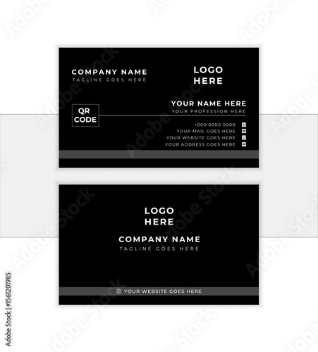 Premium and modern business card with a sleek, professional design.Modern shape with abstract color. Luxury background. visiting card.  Vector illustration print template.
               