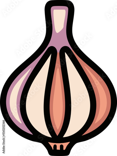 fullshot_of_a_garlic_icon_the_background_color_should_be_whi