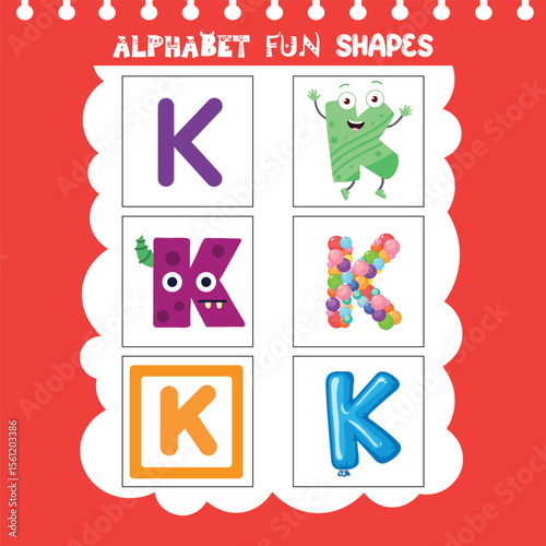 Alphabet shapes K