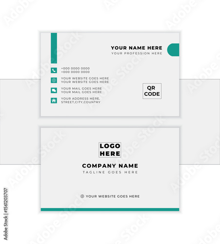 Premium and modern business card with a sleek, professional design.Modern shape with abstract color. Luxury background. visiting card.  Vector illustration print template.
               