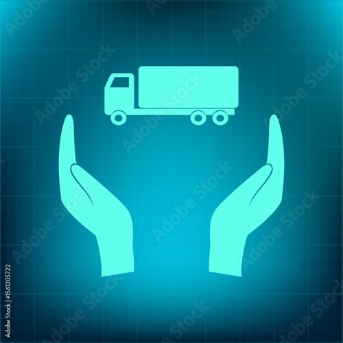 Vector icon on a blue background with a gradient