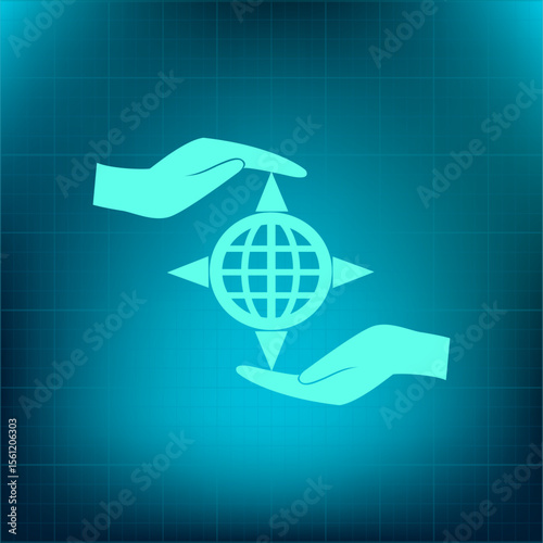 Vector icon on a blue background with a gradient