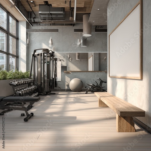 Modern fitness center interior (1)