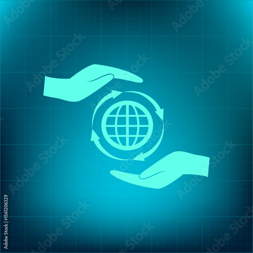 Vector icon on a blue background with a gradient