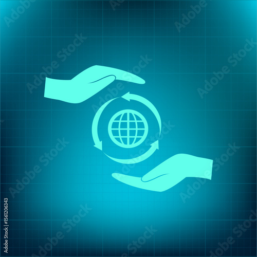 Vector icon on a blue background with a gradient