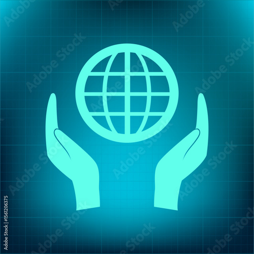 Vector icon on a blue background with a gradient