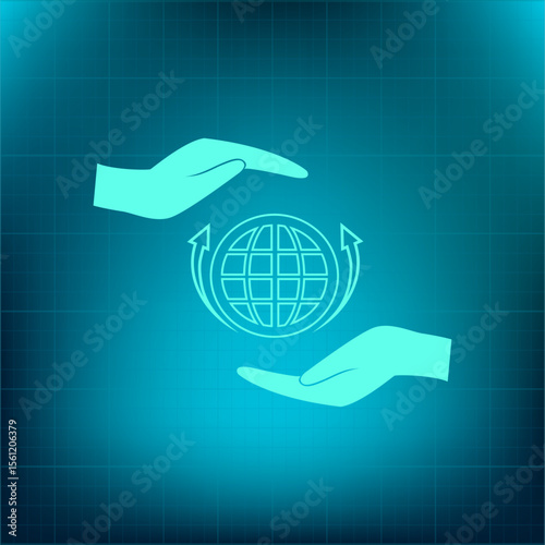 Vector icon on a blue background with a gradient