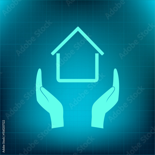 Vector icon on a blue background with a gradient