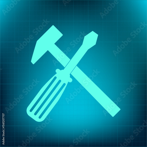 Vector icon on a blue background with a gradient
