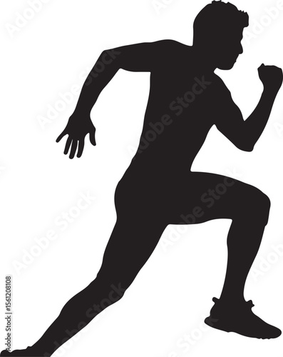 Silhouette of a male athlete sprinting in a race embodying speed and movement within a competitive sports environment