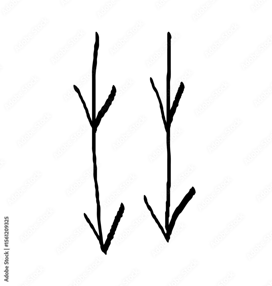 Fototapeta premium Emphasis arrow vector icon. Design doodle arrow grunge line. Vector