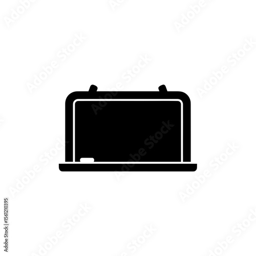 Illustration of a rectangular chalkboard with a ledge and a piece of chalk resting on the ledge area