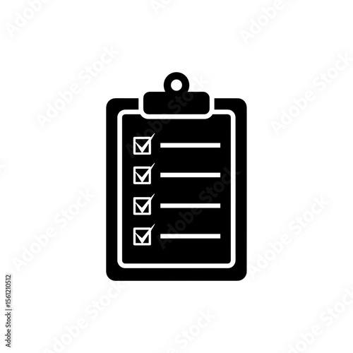 Clipboard with check marks and lines indicating items on a list for task management and organization