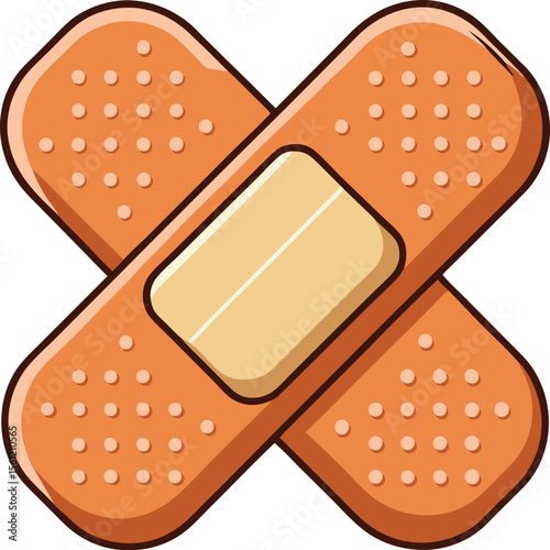 Adhesive bandage or band aid isolated on a clean white background