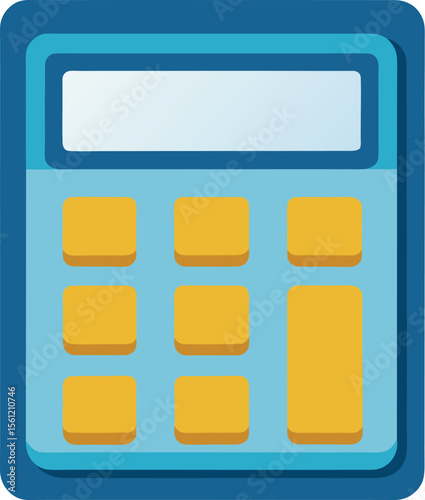 Modern calculator with buttons and screen on a clean white background