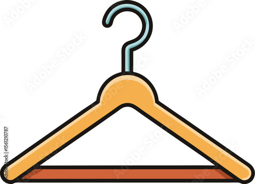 Simple illustration of a clothes hanger on a clean white background