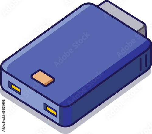 Modern external hard drive device isolated on a clean white background for digital storage
