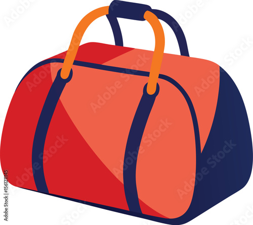 Graphic illustration of a gym bag isolated on a clean white background