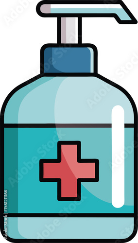 Clean hand sanitizer bottle isolated on a bright white background for hygiene and health concepts