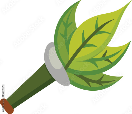 Illustration of a leaf blower isolated on a clean white background for design projects