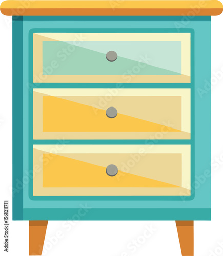 Modern nightstand furniture illustration on a clean white background