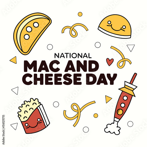 national mac and cheese day vibrant colorful vector.