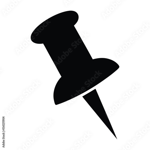 push pin icon silhouette style.