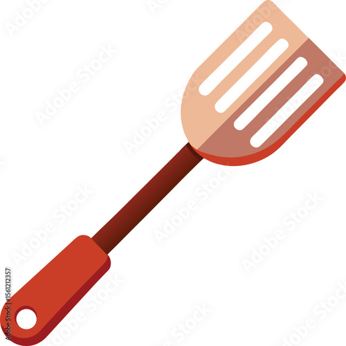 Illustration of a single kitchen spatula isolated on a clean white background