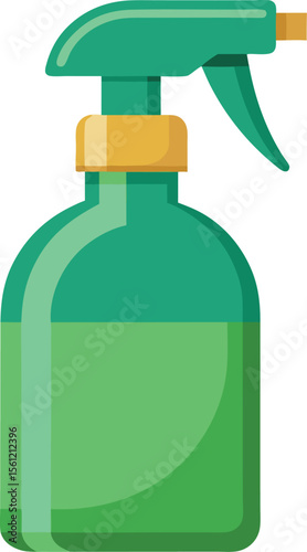 Garden spray bottle illustration with vibrant colors and clean white background