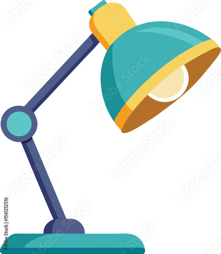 Modern table lamp with clean lines casting a subtle glow on a white background