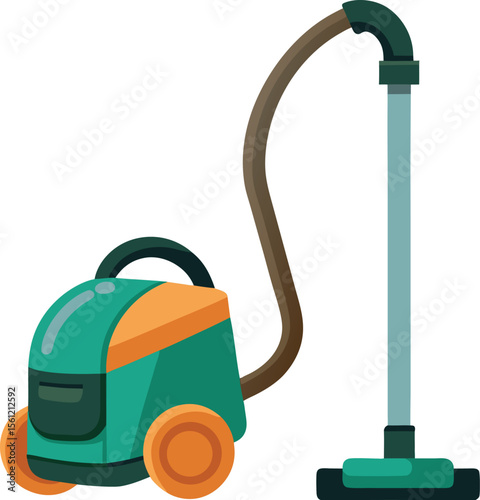 Modern vacuum cleaner illustration isolated on a clean white background for design projects