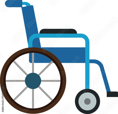Modern wheelchair illustration on a clean white background for accessibility and healthcare designs