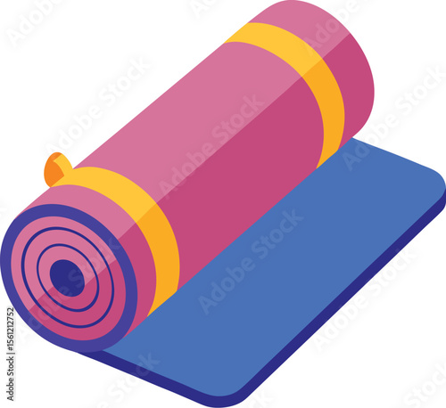 Minimalist yoga mat centered on a clean white background for fitness and wellness