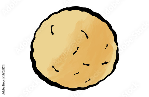 がんもどきのベクターイラスト 手描き 筆 冬 鍋物