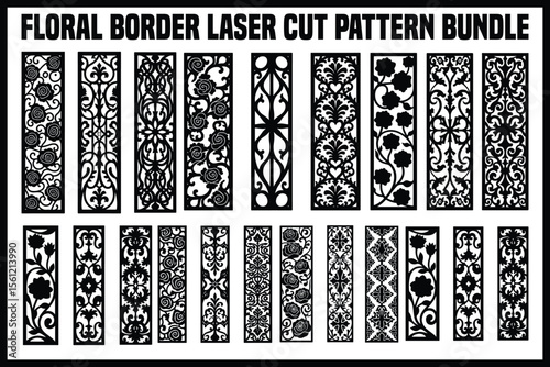Floral Border Laser Cut Pattern Bundle 