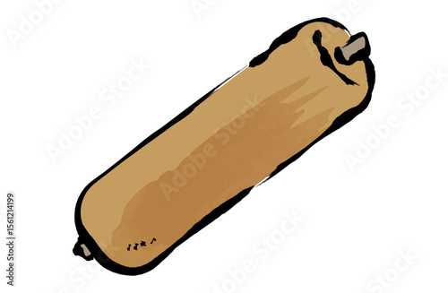 ごぼう天のベクターイラスト 手描き 筆 冬 鍋物