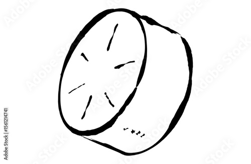 大根のベクターイラスト 手描き 筆 冬 鍋物