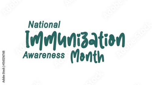 Wallpaper Mural National Immunization Awareness Month Text Animation. Suitable for social media posts, website banners, and promotional materials for health care institutions. Torontodigital.ca