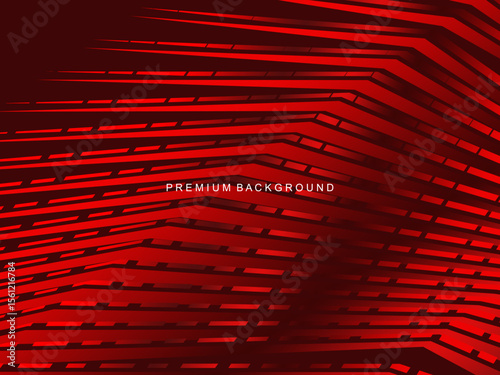 Luxurious abstract vector with crimson and fiery red geometric stripes creates a dynamic visual effect ideal for digital backgrounds, presentations or modern design elements.