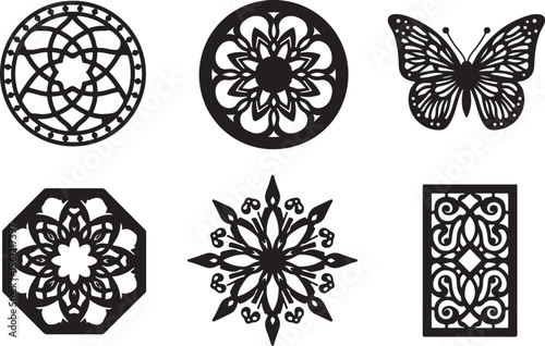 Laser Cut Flower Jewelry Designs vector bundle