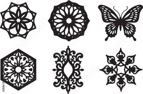 Laser Cut Flower Jewelry Designs vector bundle