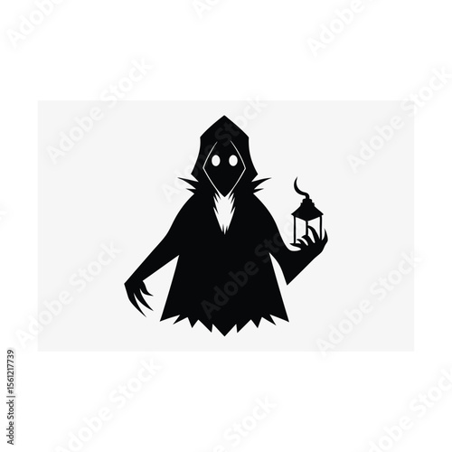 halloween witch with a pumpkin vector illustration