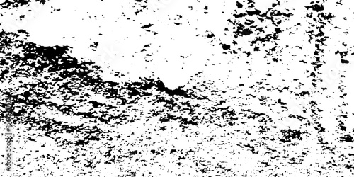 Dust overlay distress grungy effect paint. Black and white grunge seamless texture. Dust and scratches grain texture on white and black background.	