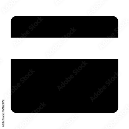 Illustration of a generic card with a magnetic stripe in a simple black and white design style