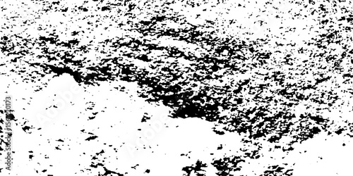Dust overlay distress grungy effect paint. Black and white grunge seamless texture. Dust and scratches grain texture on white and black background.	