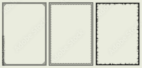 Frame border set page background aesthetic ornamental decorative retro style creative beautiful floral frames collection